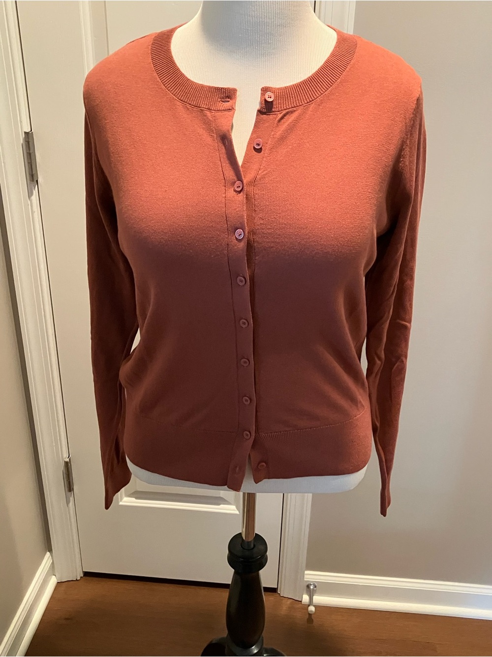 LOFT Button-Front Cardigan Sweater - Rose